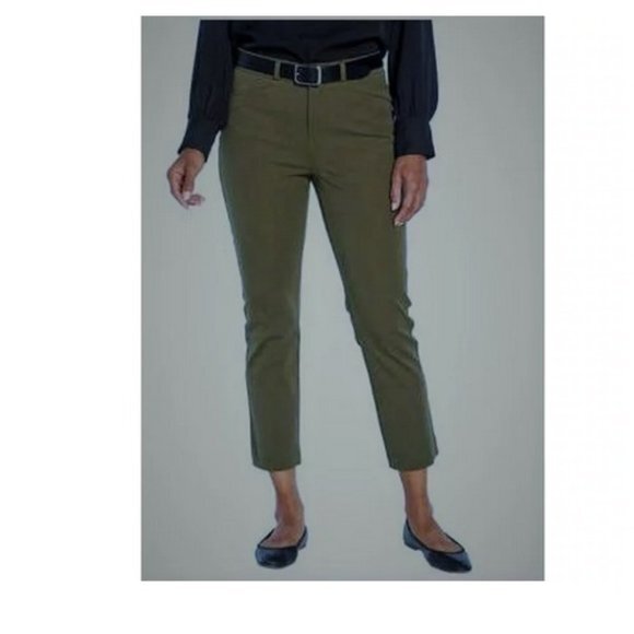 NWT Banana Republic Ladies' Slim-Straight Cropped Pant Green (Olive Night) - Picture 1 of 2